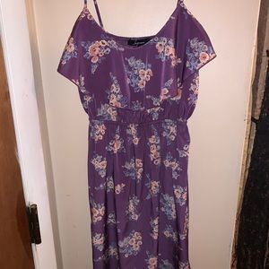 Purple floral mini dress